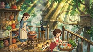 Cooking Among the Trees:Warm Sunlight and Simple Forest Dreams | Ghibli-Style ASMR