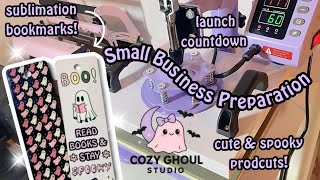 Small Business Launch Prep | Making Sublimation Bookmarks for My Cute & Spooky Shop 👻💜