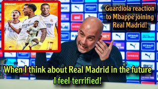 Guardiola reaction to Mbappe joining Real Madrid 😲