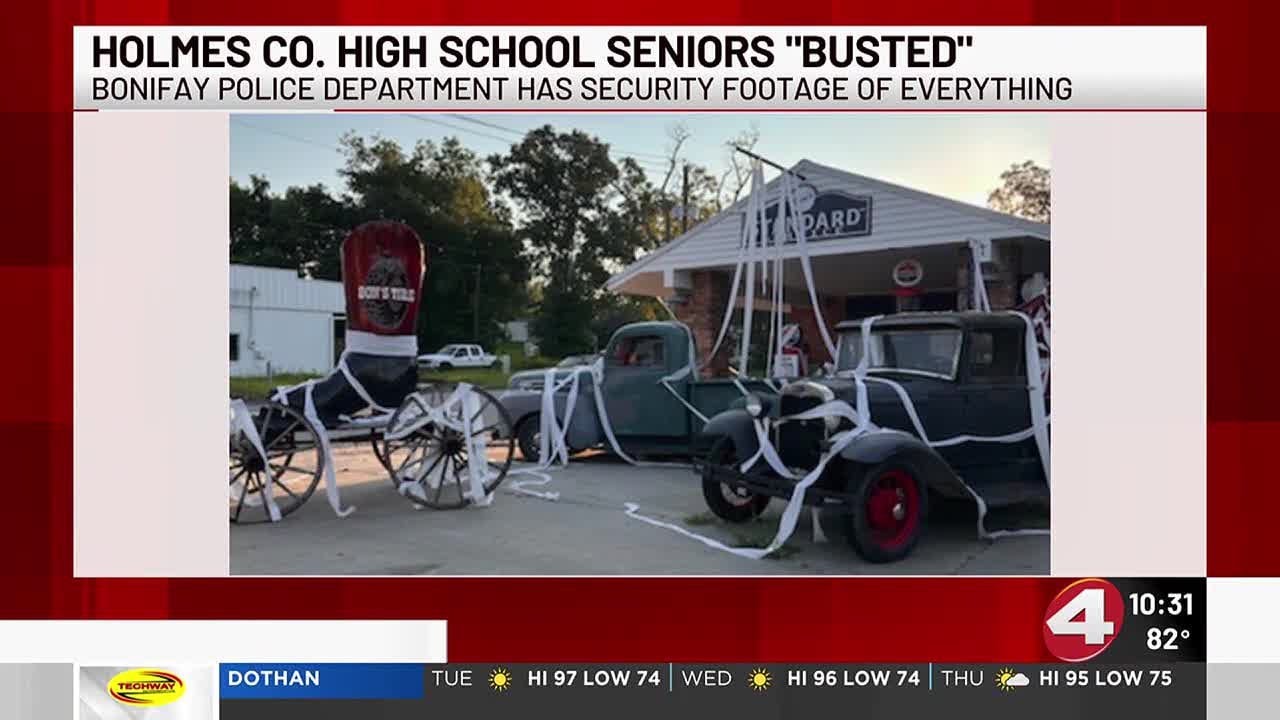 Holmes County High School seniors "busted" after TP prank