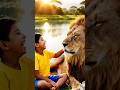 A boy with Lion in the Jungle | Humans With animals | Wildora zoon |