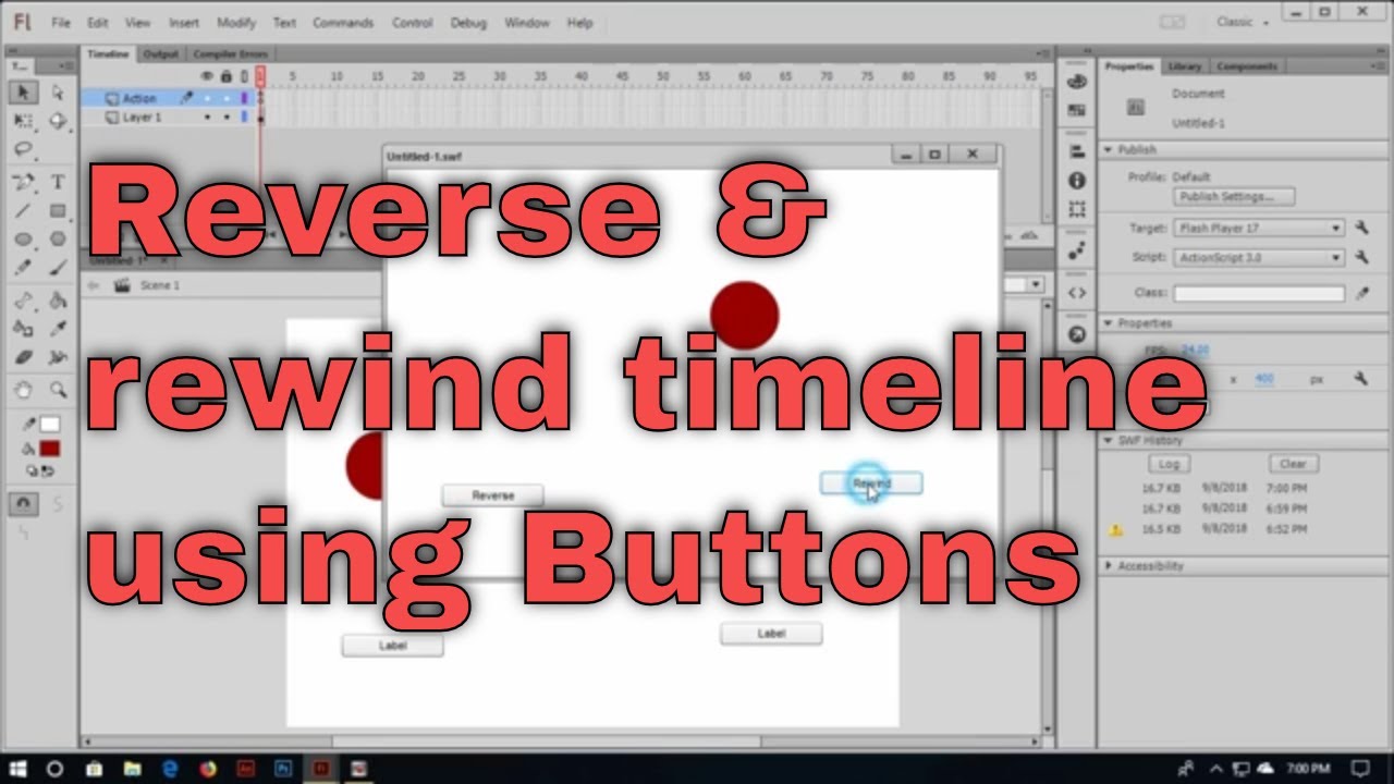 Rewind Script How to reverse & rewind Timeline using buttons in Action Script 3.0 ...