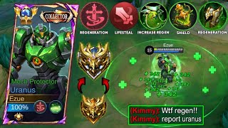 LAST MATCH BEFORE GLORY! URANUS NEW CHEAT SHIELD UNLI REGEN BUILD THAT CAN RANK UP YOU FASTER - MLBB