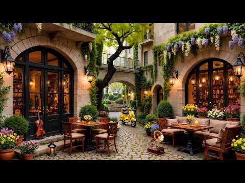Outdoor Coffee Shop Jazz 🌸 Springtime Street & Soft March Jazz