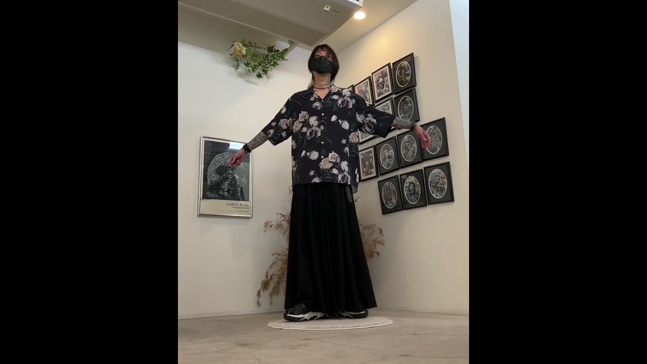 LAD MUSICIANの花柄オープン カラーシャツと袴スラックス 230727A 