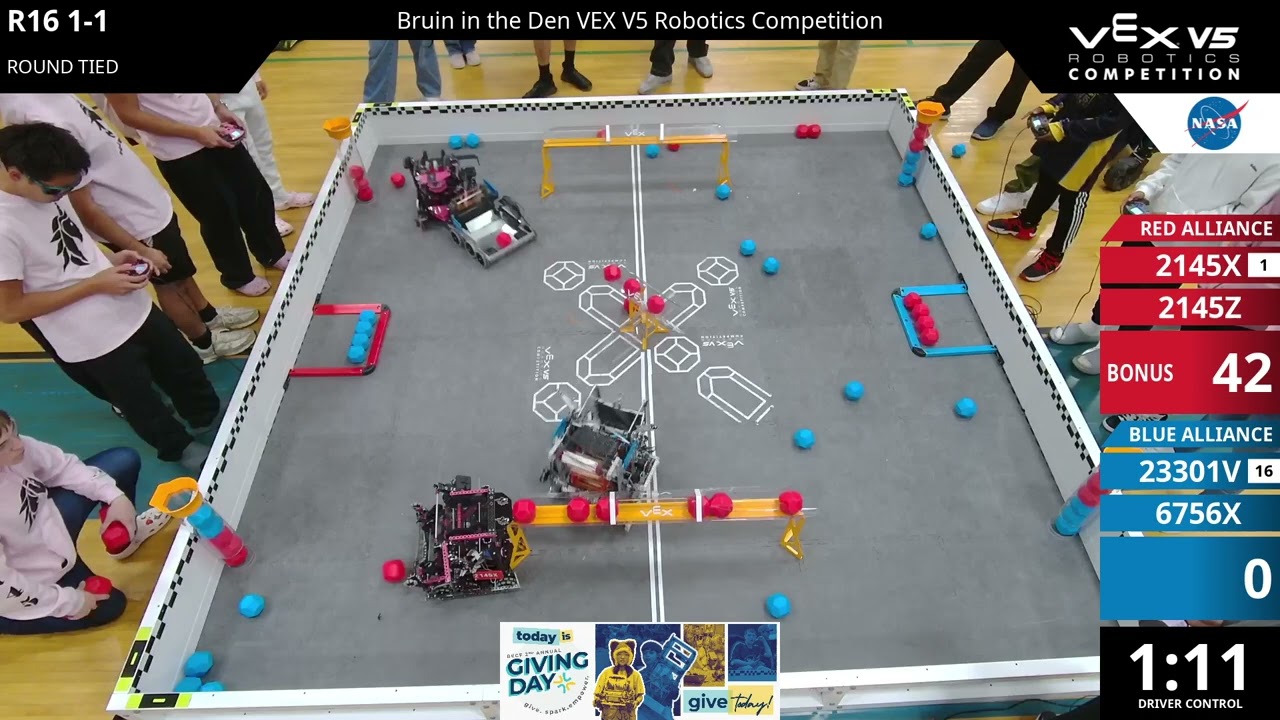 Bruin in the Den 2025 | Match R16 1-1, 2145X & 2145Z vs 23301V & 6756X | V5 Push Back