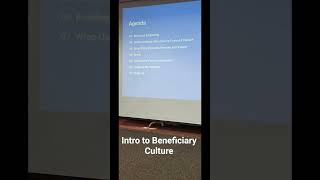 Intro To Beneficiary Culture