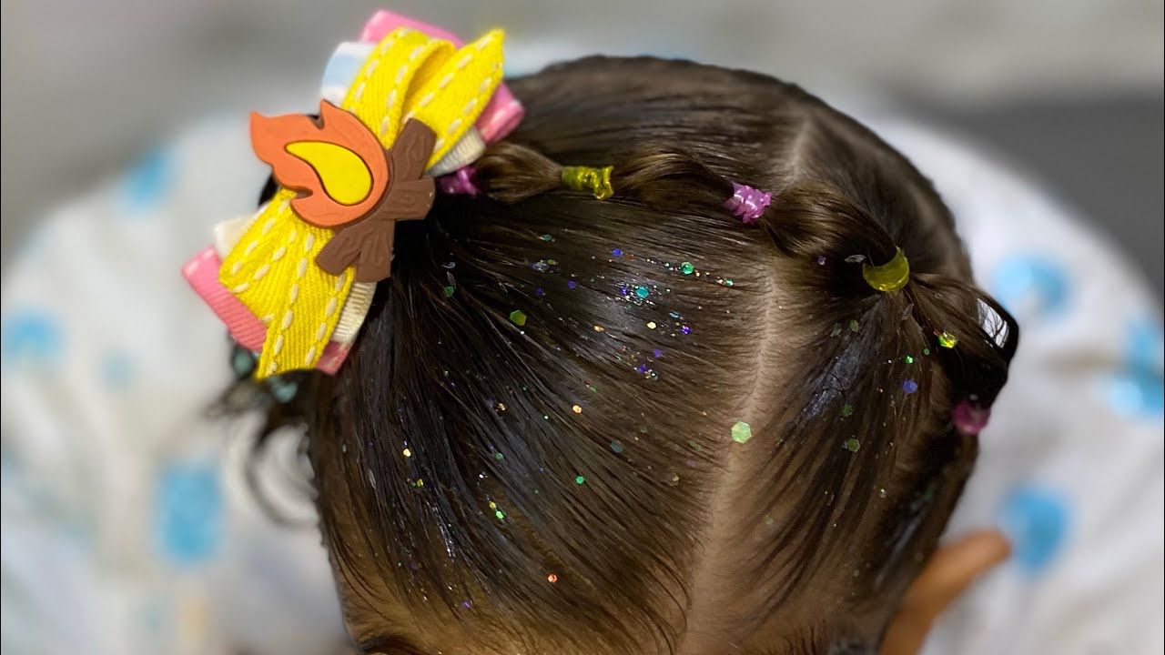 Penteado fácil em bebê com pouco cabelo - YouTube