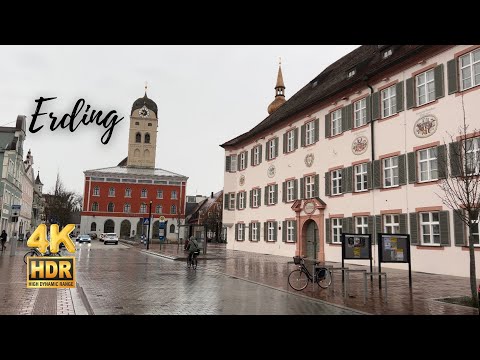 Walking in the Rain in Erding - Bavaria, Germany - 4K HDR