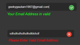 Javascript Email Validator Project With Custom Error & Success Messages & Icons in HTML5 & CSS3