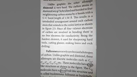 12th std chemistry ln 2 structure of diamond and Fullerenes.