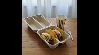 Eco Friendly & Compostable Sugarcane Fiber Taco Boxes – The Sustainable Takeout Solution