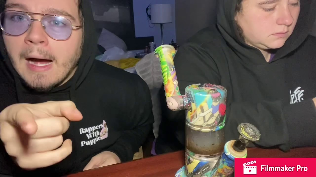 Trying our Rick and morty water pipe!