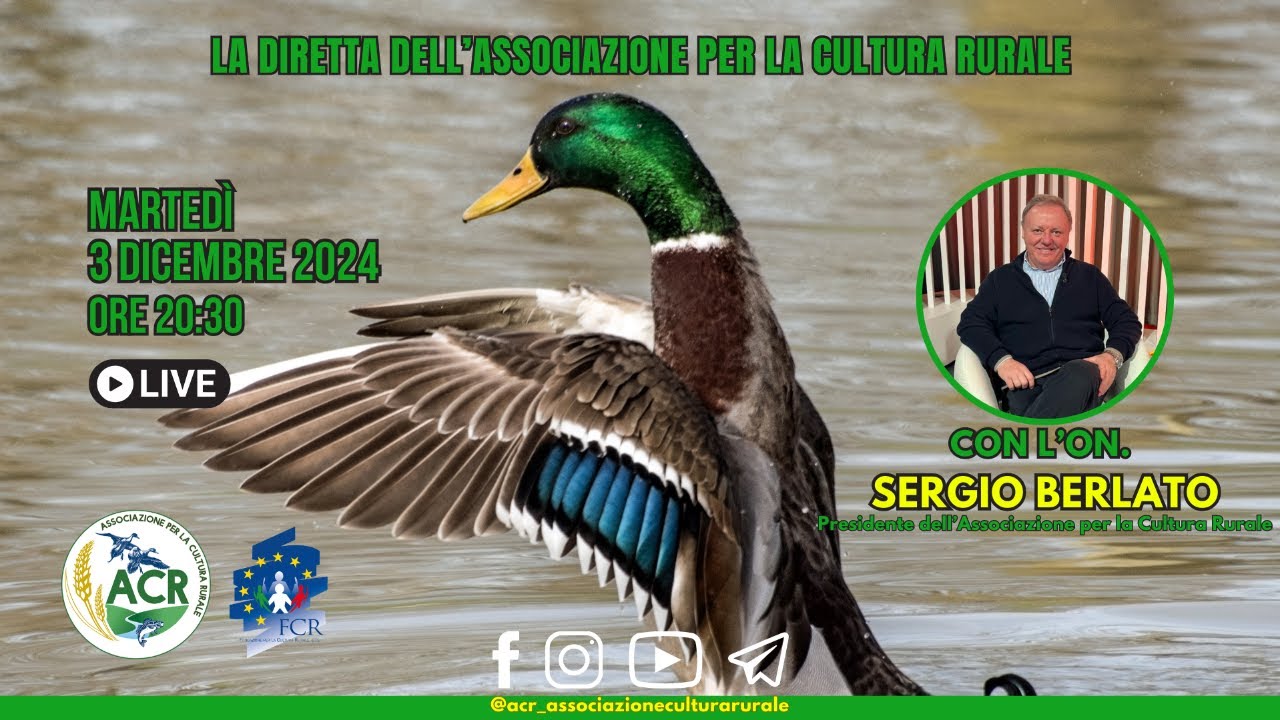 Sergio Berlato sarà in diretta per rispondere alle domande di tutti i Portatori della Cultura rurale