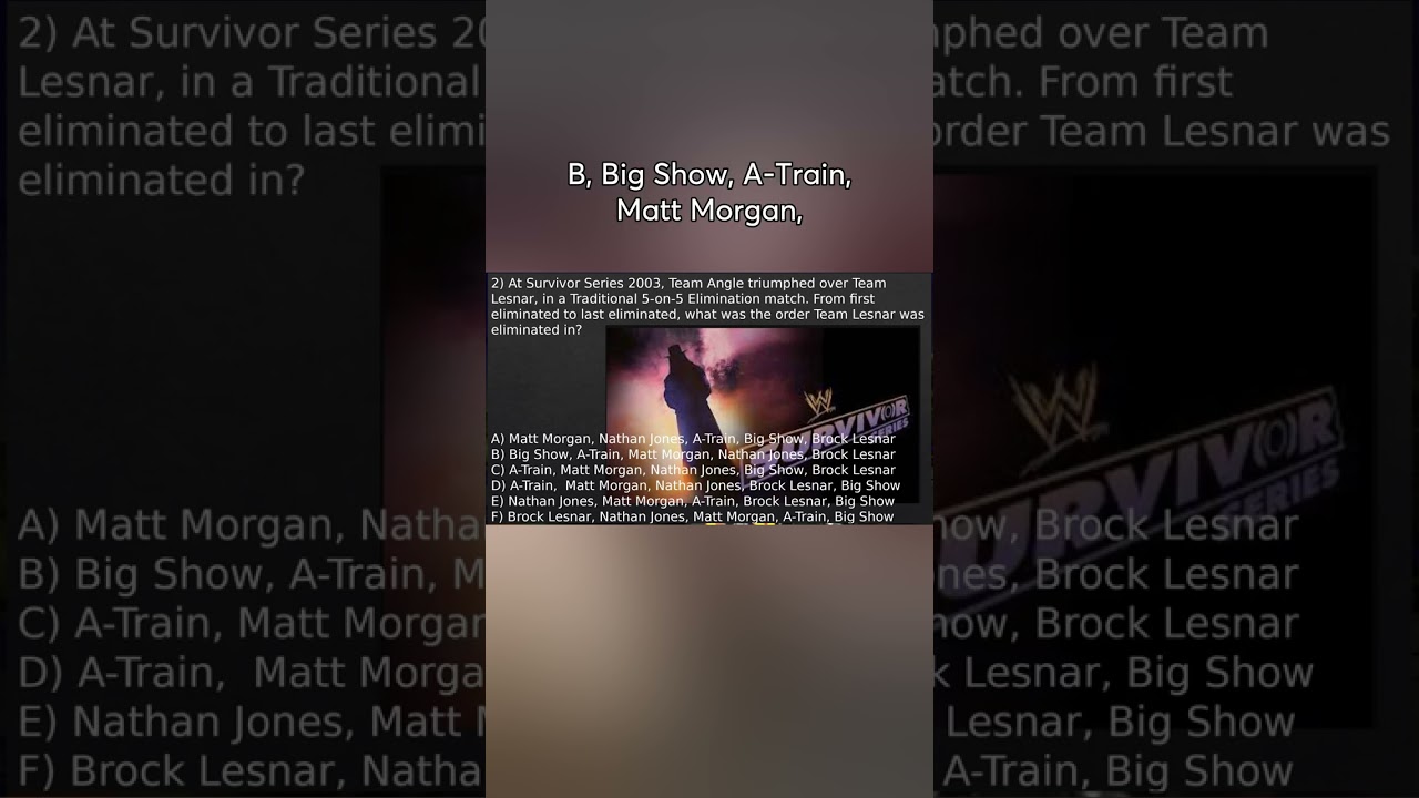 WWE Survivor Series trivia questions,