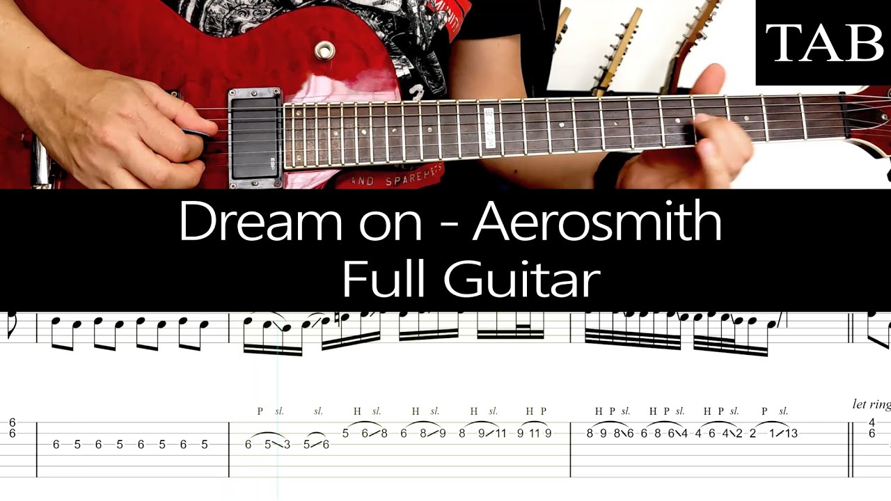 DREAM ON - Aerosmith: FULL guitar cover + TAB