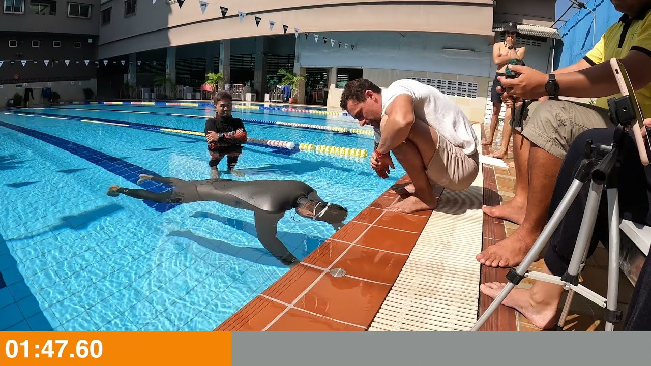 Freediving BLACKOUT / LMC: 5 Minutes Static Apnea w/ @Mr10minutes coaching | AIDA comp | Roei Kashi