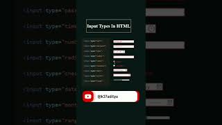 all input types in html number date range color text password #html #inputtype #nodejs #javascript