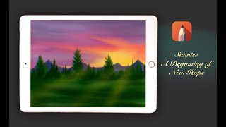 How to paint sunrise in iPad using Autodesk Sketchbook app .. #digitalart #Hope #calm screenshot 4