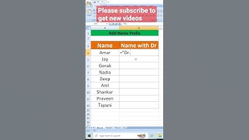 Add Name prefix in Excel #shorts #viral #ytshorts