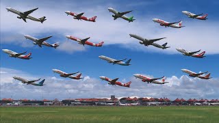 Take Off Pesawat Terbang | Garuda, Batik Air, Lion Air, Nam air, Sriwijaya Air, AirAsia dan Citilink