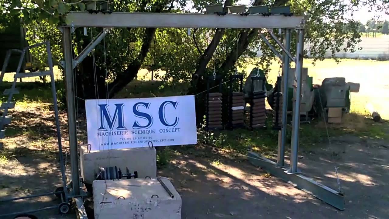 stop chute machinerie scenique concept