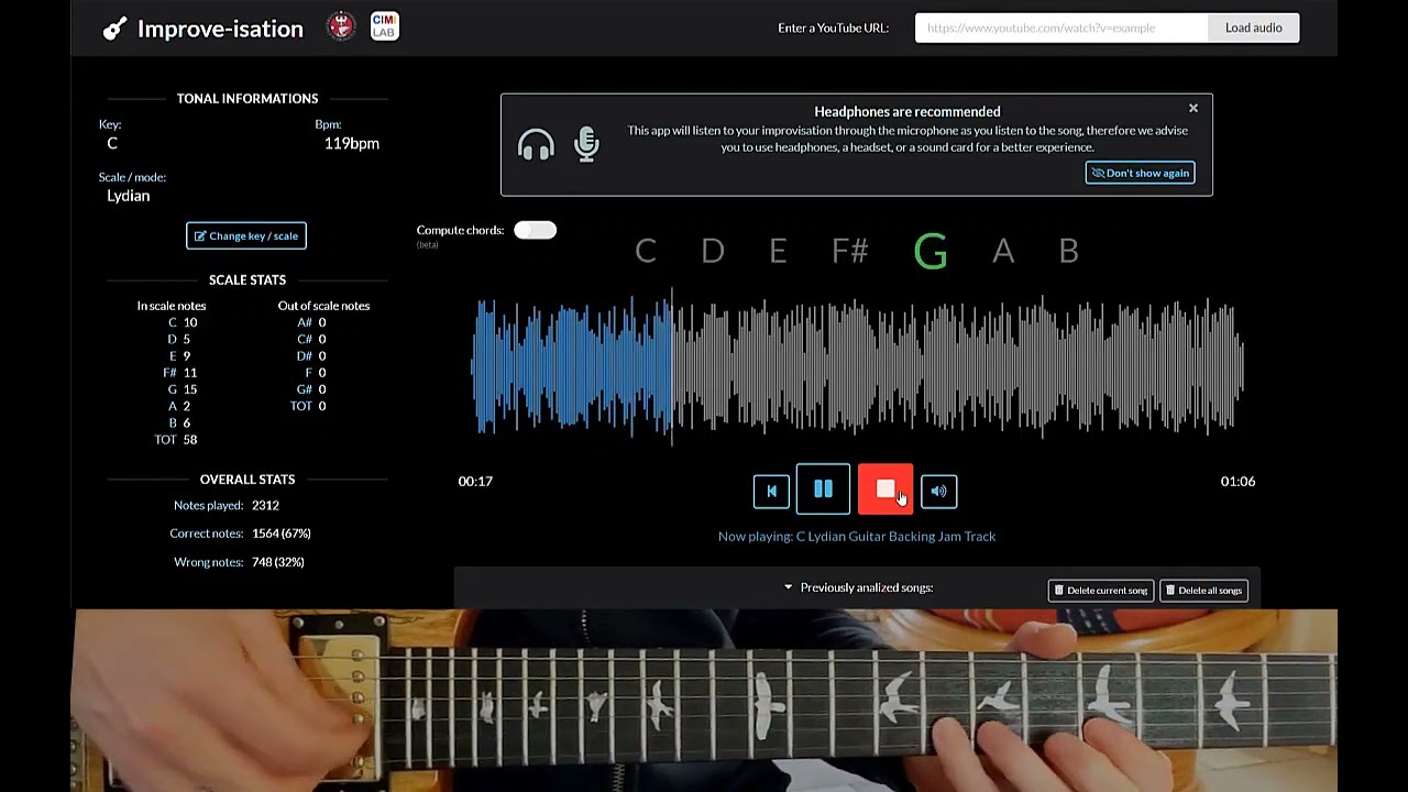 ImproScales: a self-tutoring web system for using scales in improvisations