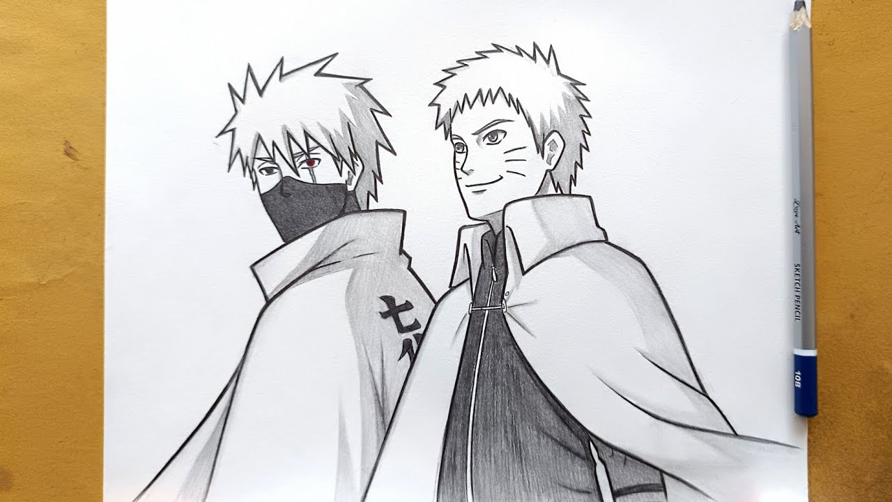 How to draw Naruto and Kakashi hatake step by step || Easy anime drawing ideas for beginners