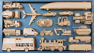 Membersihkan Mainan Mobil Balap, Truk Molen, Bus Tingkat, Kereta Api, Tank, Forklift dan Beko