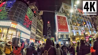 ⁴ᴷ⁶⁰ Christmas Walk Grand Central Terminal to Macy's Herald Square New York City Walking Tour 2019