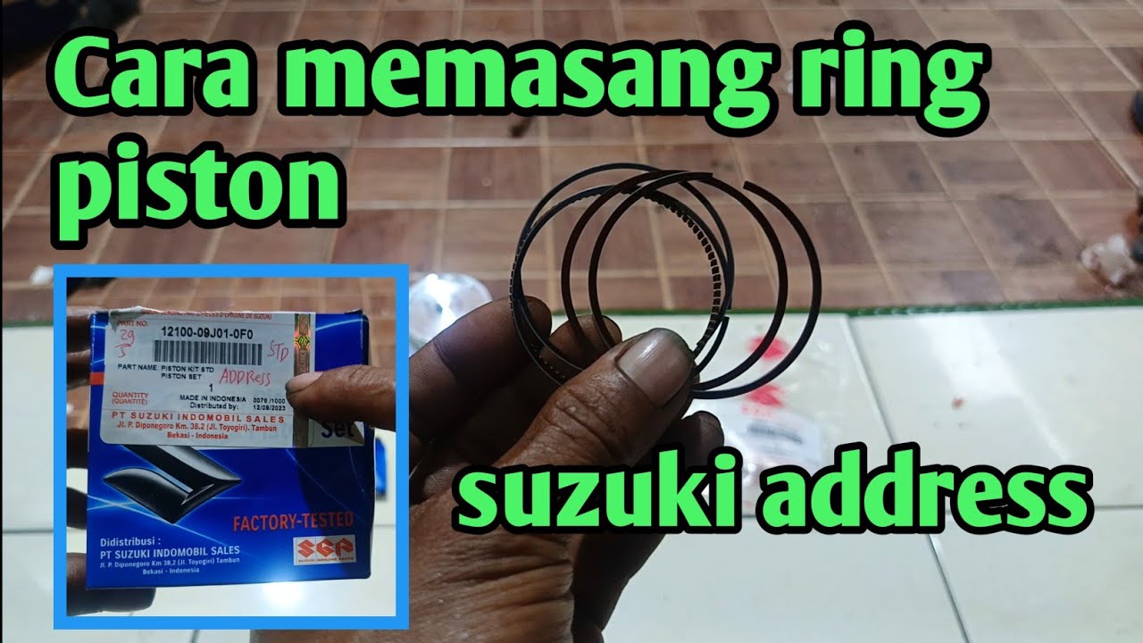 cara memasang ring piston suzuki address
