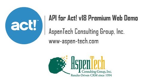 API for Act! v18 Premium Web Demo