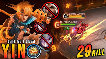 29 Kills!! Powerful Jungler Yin Insane DMG Build!! - Build Top 1 Global Yin ~ MLBB