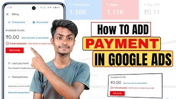 Google Ads me payment add kaise kare | How to add money in google ads account | Google Ads Account 