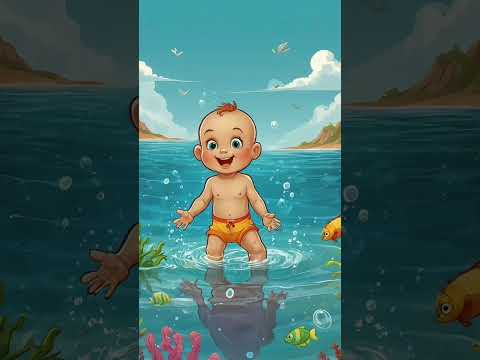 طفل يسبح بالبحر    اطفال بيبي