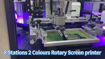 8-station, 2-color rotary screen printer  #PrintingAutomation#bronzing MadeForEfficiency