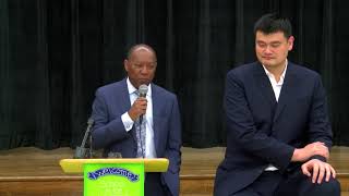Mayor Turner Introduces Yao Ming at Hilliard Elementary