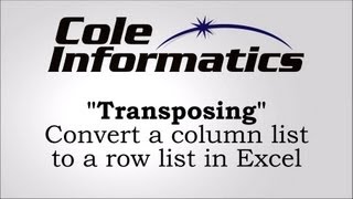 How to convert columns to rows in Excel - Transposing