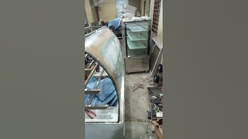 SS sweet bend glass display counter manufacturing prosess