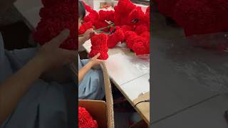 How Rose Bears Are Made 🐻🌹 | From Foam Roses to the Perfect Gift #factoryproducts #flowers