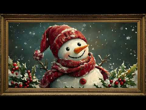 Frosty S Holiday Vintage Oil Painting 4K Framed TV Christmas Art Screensaver