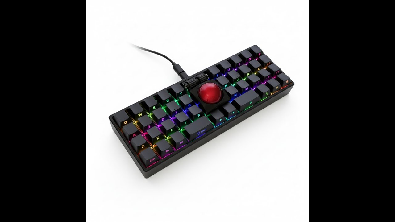 pandakb wk40 trackball 40 key qmk firmware vial rgb knob keyboard kit
