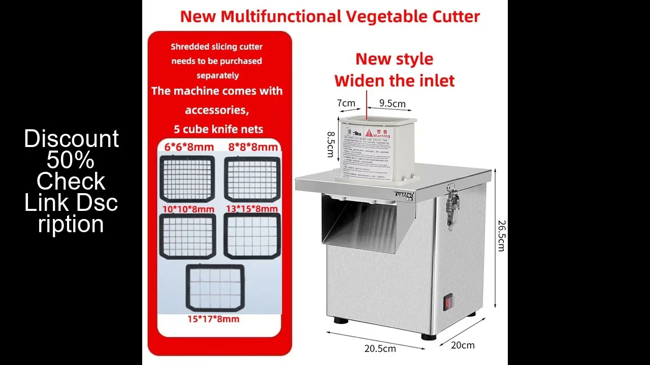 HomeWise EVEC-U Electric Vegetable Cube Cutting Machine Fruit Slicer Cutting Strip Dice Food Process