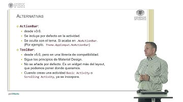 La  barra de acciones (ToolBar) en Android |  | UPV