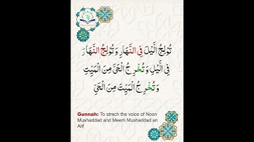 Learn Tajweed of Surah Al-Imran 27 (آيات الحفظ) | سورة العمران -  تعلم التجويد  - Rules + Practice