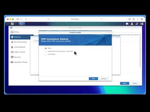 How to configure a Synology router to use a VPN host server connection.