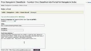 Demo Work - Online Ad Posting Jobs - Work from home - Earn Money Online