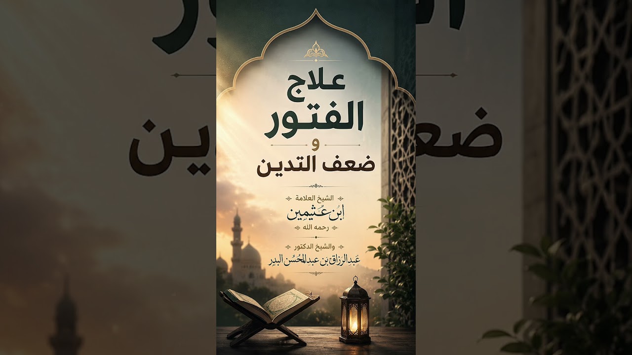 علاج الفتور وضعف التدين . الشيخ العلامة ابن عثيمين رحمه والشيخ.د. عبد الرزاق بن عبد المحسن البدر .