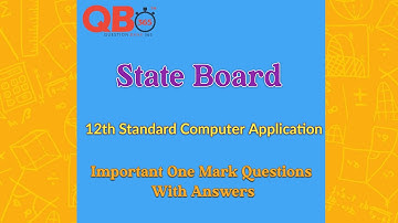 12th Computer Application Important One Mark Questions With Answers