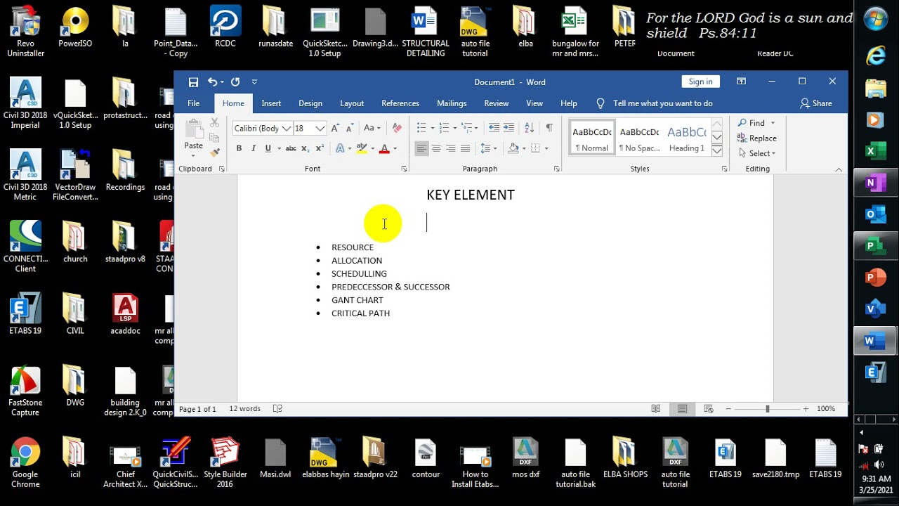project management, MS PROJECT KEY ELEMENT best for civil engineering